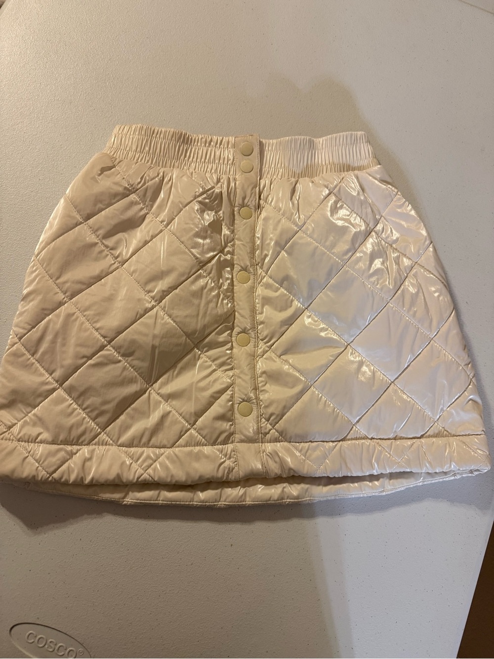 Athleta Girl Toasty Buns Metallic Skirt XL/14 off White ivory Sherpa lining